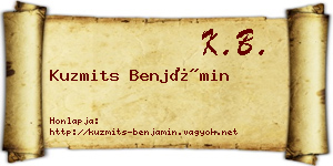 Kuzmits Benjámin névjegykártya